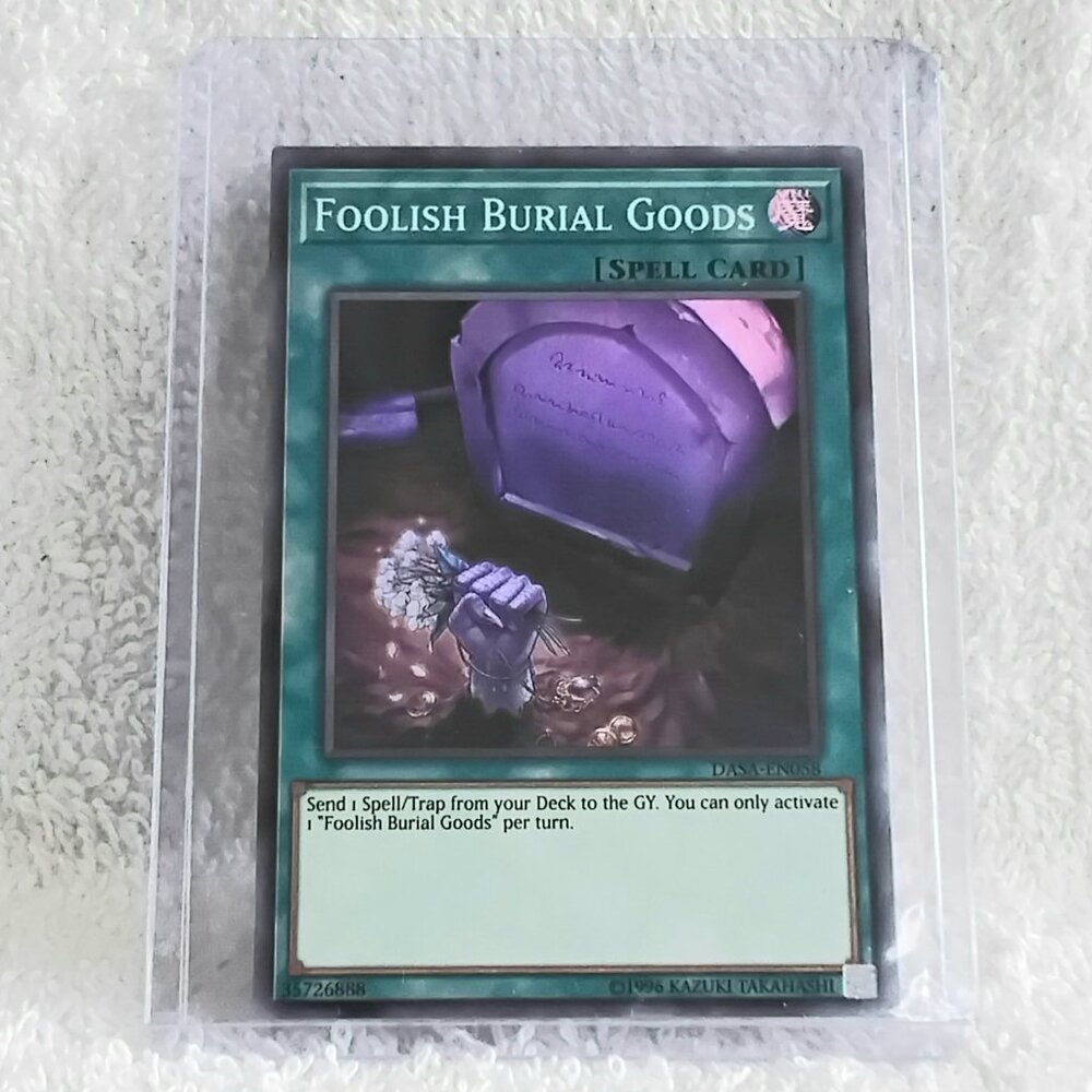 5/$20 Mint 1996 Yu-Gi-Oh! Foolish Burials Goods DASA-EN058 SR Holo 2nd Ed Card!!